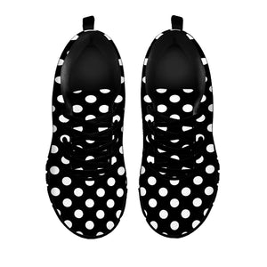 Black And White Polka Dot Pattern Print Black Sneakers