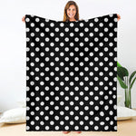 Black And White Polka Dot Pattern Print Blanket