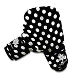 Black And White Polka Dot Pattern Print Boxing Gloves