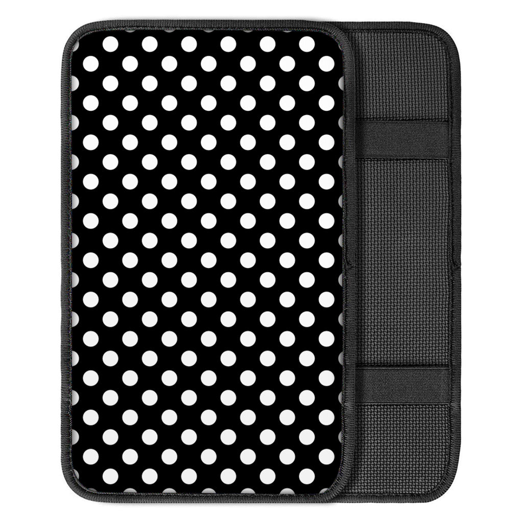 Black And White Polka Dot Pattern Print Car Center Console Cover