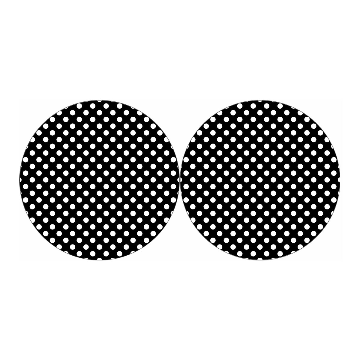 Black And White Polka Dot Pattern Print Car Coasters
