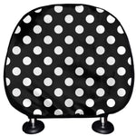 Black And White Polka Dot Pattern Print Car Headrest Covers