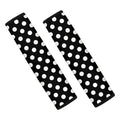 Black And White Polka Dot Pattern Print Car Seat Belt Covers