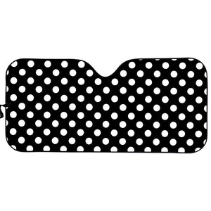 Black And White Polka Dot Pattern Print Car Sun Shade