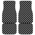 Black And White Polka Dot Pattern Print Front and Back Car Floor Mats
