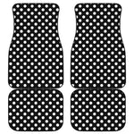 Black And White Polka Dot Pattern Print Front and Back Car Floor Mats