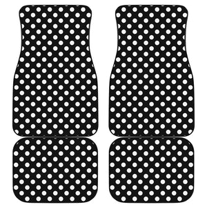 Black And White Polka Dot Pattern Print Front and Back Car Floor Mats