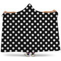 Black And White Polka Dot Pattern Print Hooded Blanket
