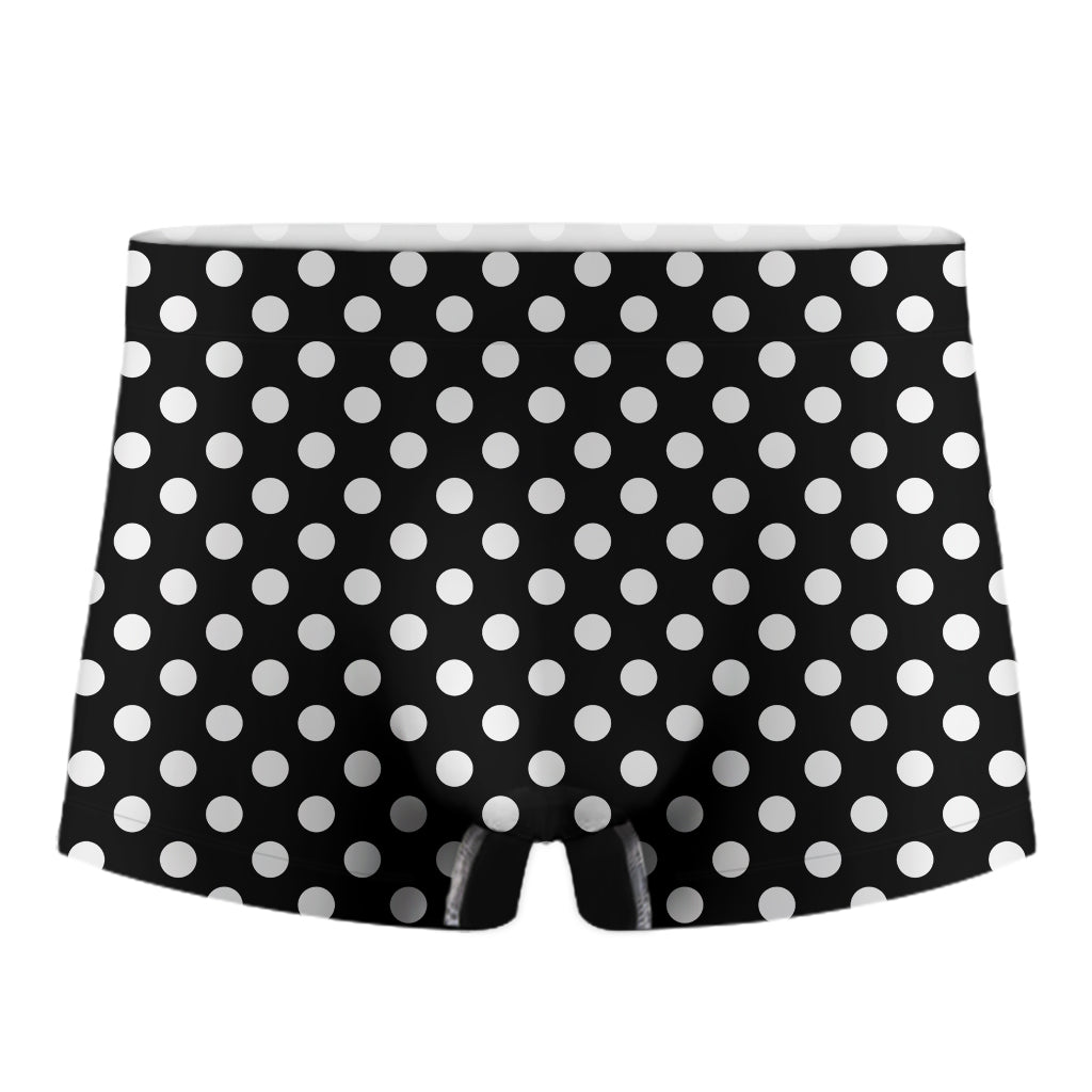 Black And White Polka Dot Pattern Print Men's Boxer Briefs