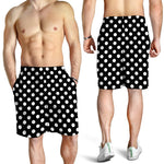 Black And White Polka Dot Pattern Print Men's Shorts
