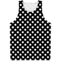 Black And White Polka Dot Pattern Print Men's Tank Top