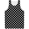 Black And White Polka Dot Pattern Print Men's Tank Top