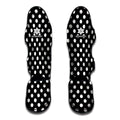 Black And White Polka Dot Pattern Print Muay Thai Shin Guards