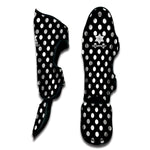 Black And White Polka Dot Pattern Print Muay Thai Shin Guard