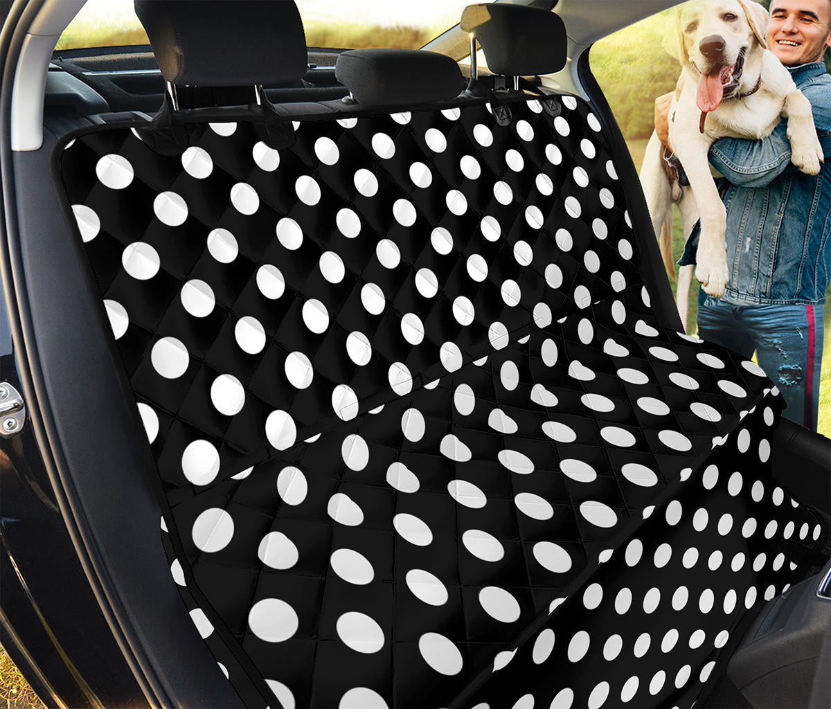 Black And White Polka Dot Pattern Print Pet Car Back Seat Cover