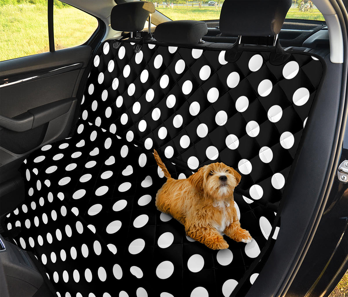 Black And White Polka Dot Pattern Print Pet Car Back Seat Cover