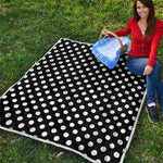 Black And White Polka Dot Pattern Print Quilt