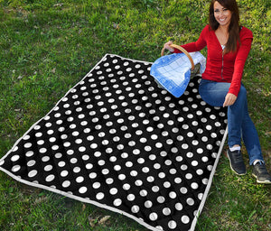 Black And White Polka Dot Pattern Print Quilt