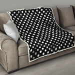 Black And White Polka Dot Pattern Print Quilt