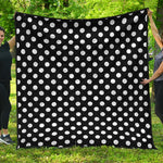Black And White Polka Dot Pattern Print Quilt