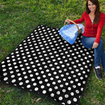 Black And White Polka Dot Pattern Print Quilt