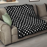 Black And White Polka Dot Pattern Print Quilt