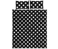 Black And White Polka Dot Pattern Print Quilt Bed Set