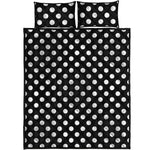 Black And White Polka Dot Pattern Print Quilt Bed Set