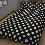 Black And White Polka Dot Pattern Print Quilt Bed Set