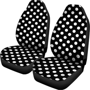 Black And White Polka Dot Pattern Print Universal Fit Car Seat Covers