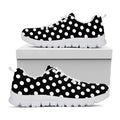 Black And White Polka Dot Pattern Print White Running Shoes