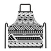 Black And White Polynesian Pattern Print Apron