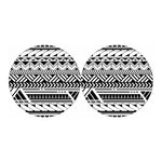 Black And White Polynesian Pattern Print Car Coasters