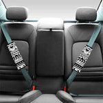 Black And White Polynesian Pattern Print Car Seat Belt Covers