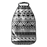 Black And White Polynesian Pattern Print Car Seat Organizers