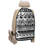 Black And White Polynesian Pattern Print Car Seat Organizers