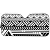 Black And White Polynesian Pattern Print Car Sun Shade