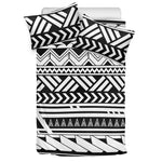 Black And White Polynesian Pattern Print Duvet Cover Bedding Set