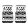 Black And White Polynesian Pattern Print Front Car Floor Mats