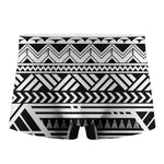 Black And White Polynesian Pattern Print Men's Boxer Briefs