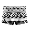 Black And White Polynesian Pattern Print Men's Boxer Briefs