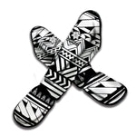 Black And White Polynesian Pattern Print Muay Thai Shin Guard