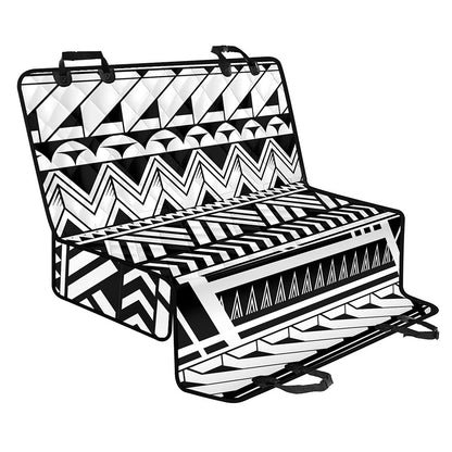 Black And White Polynesian Pattern Print Pet Car Back Seat Cover