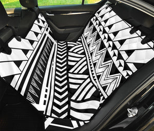 Black And White Polynesian Pattern Print Pet Car Back Seat Cover