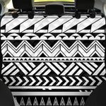 Black And White Polynesian Pattern Print Pet Car Back Seat Cover