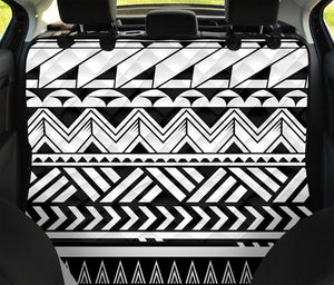 Black And White Polynesian Pattern Print Pet Car Back Seat Cover