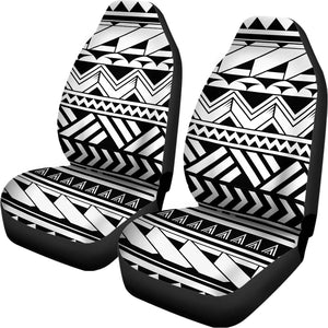 Black And White Polynesian Pattern Print Universal Fit Car Seat Covers