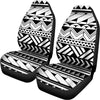 Black And White Polynesian Pattern Print Universal Fit Car Seat Covers