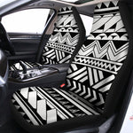 Black And White Polynesian Pattern Print Universal Fit Car Seat Covers