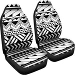 Black And White Polynesian Pattern Print Universal Fit Car Seat Covers